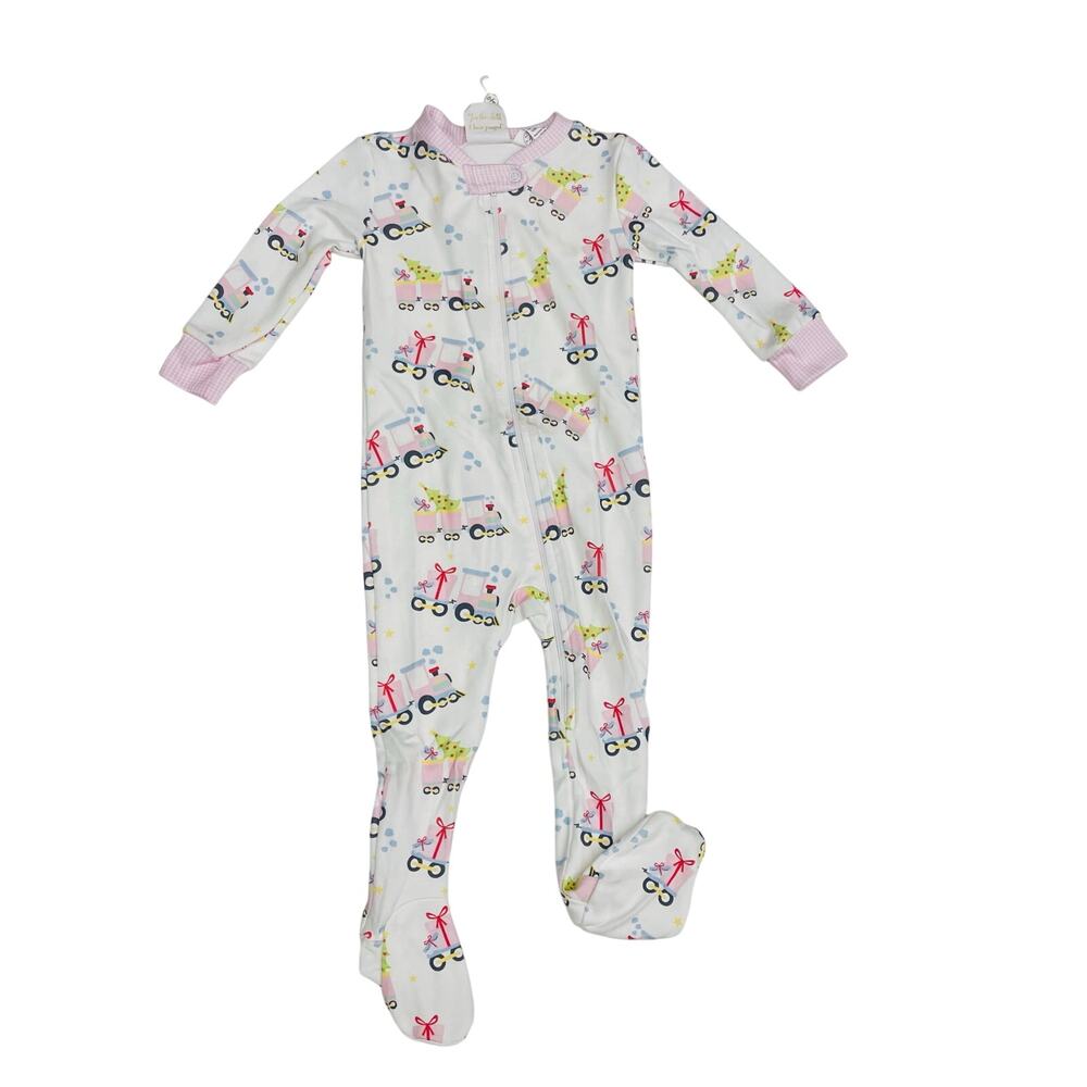 NWT Lullaby Set 9M All Aboard Footie PJs in Pink Gingham